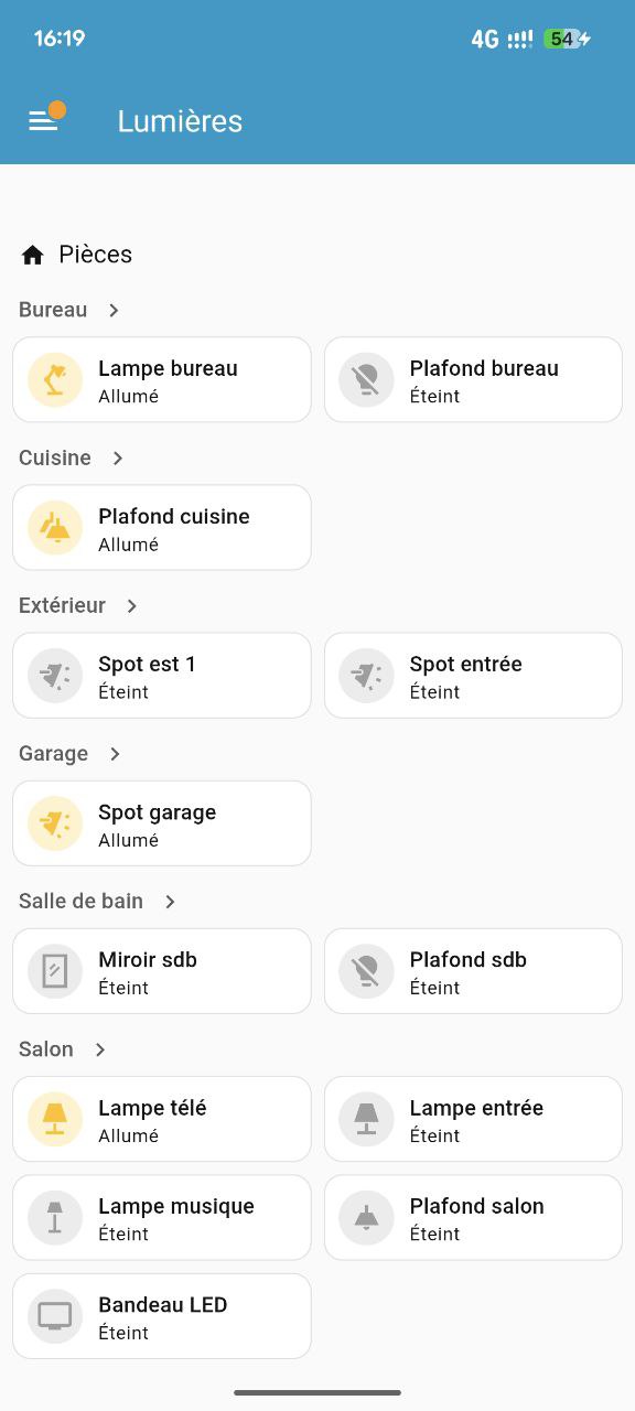 Contrôle éclairage smartphone